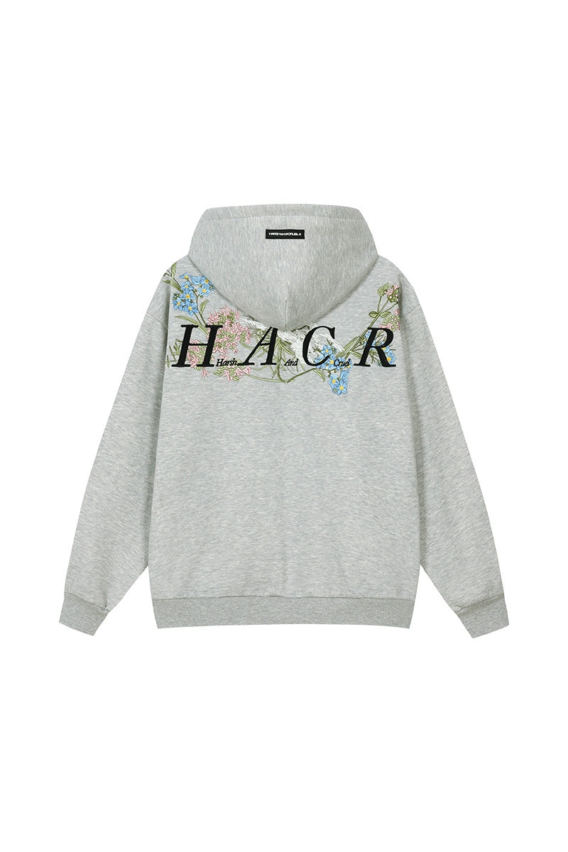 Floral Embroidered Oversized Hoodie