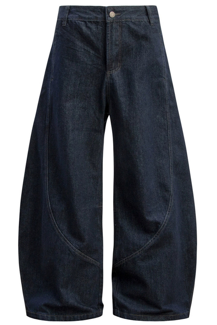 Vintage Raw Denim Wide-Leg Jeans