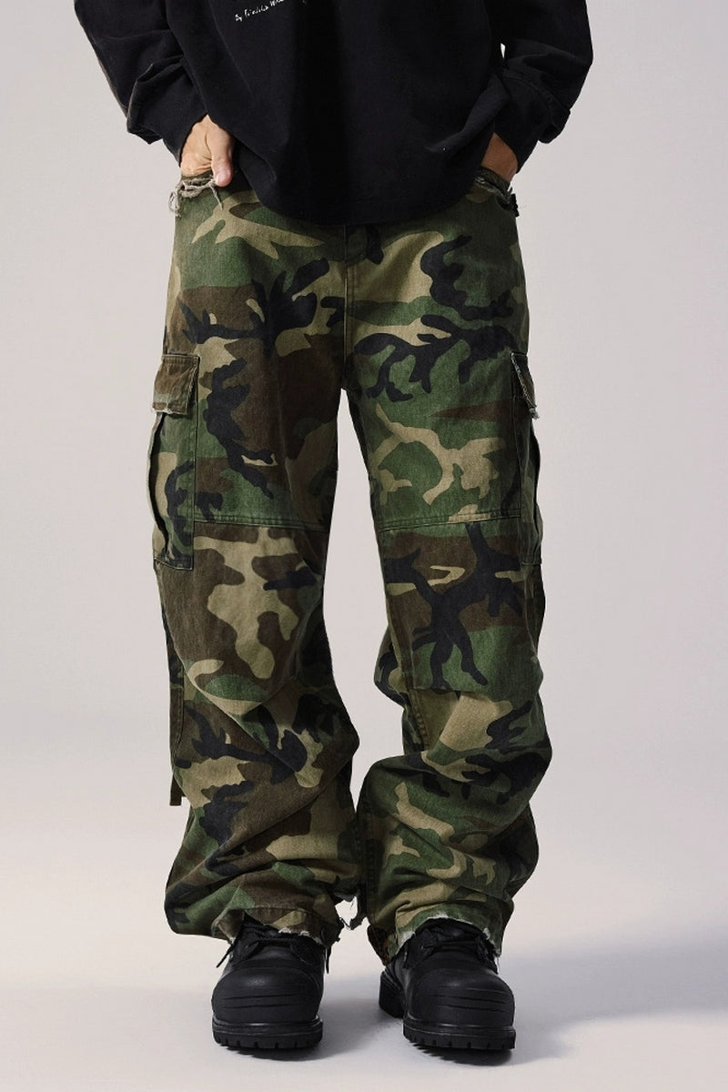 Patchwork Animal Print Cargo Pants