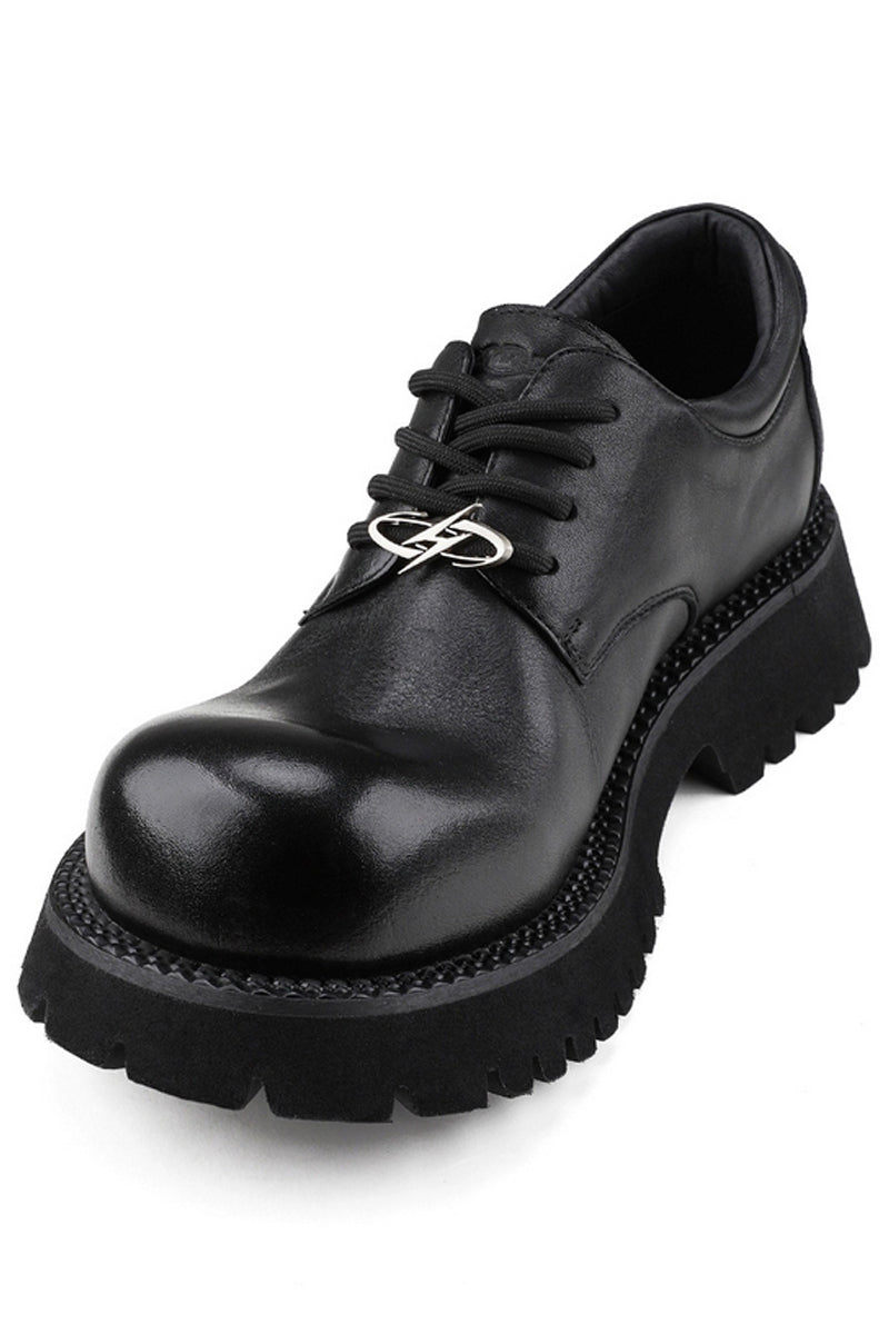 国内で当店のみ Hanqiaoriji - Leather Platform Derby Shoes Leather Platform Derby Shoes – Copping Zone