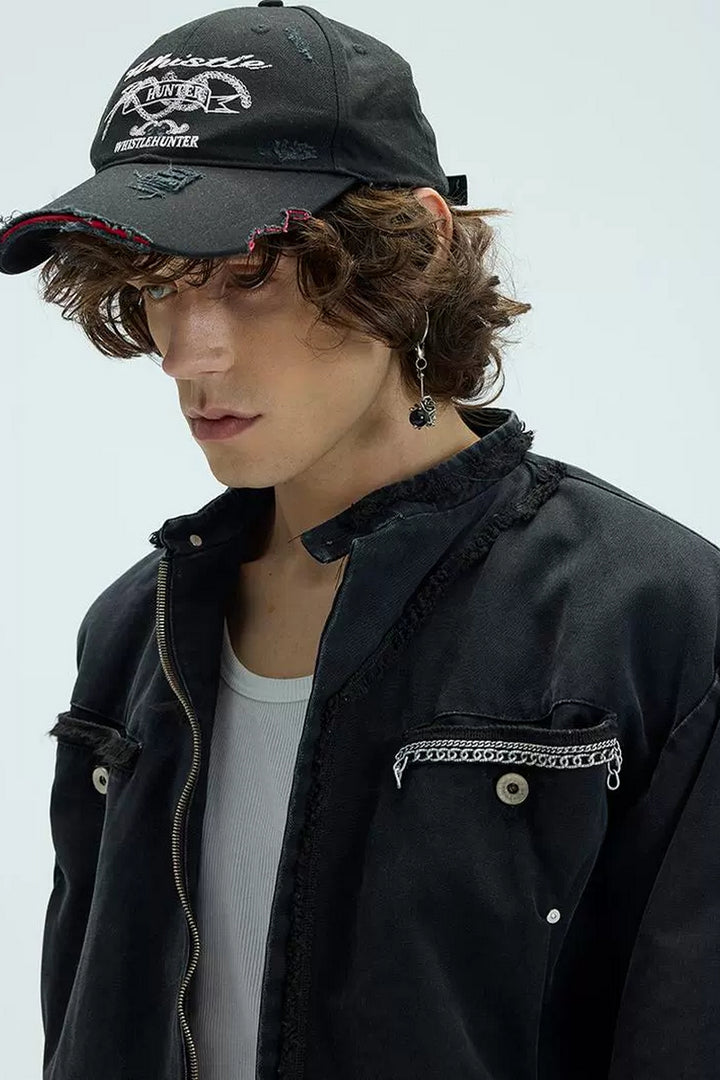 Distressed Embroidered Baseball Cap