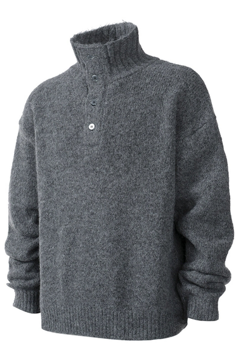 Wool Blend Button Sweater