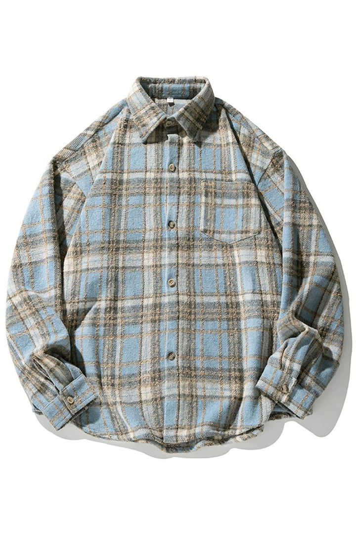 Vintage Plaid Button-Up Shirt