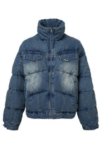 Washed Denim Puffer Jacket