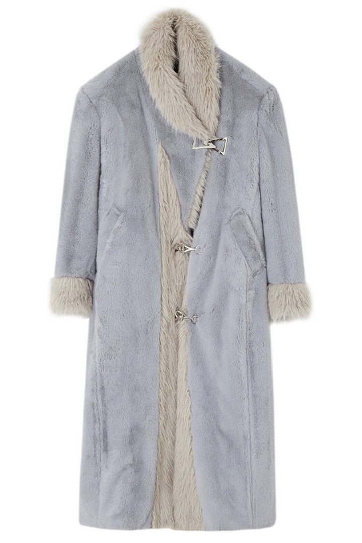 Faux Fur Wool Blend Coat