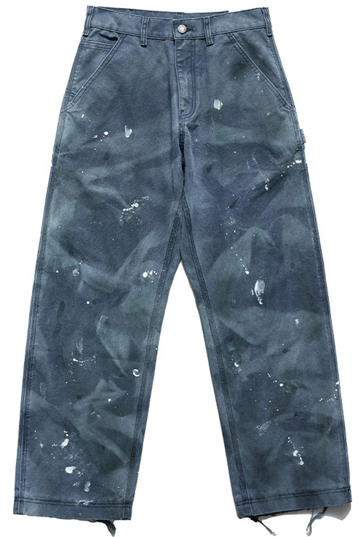 Paint-Splatter Wide Leg Cargo Pants