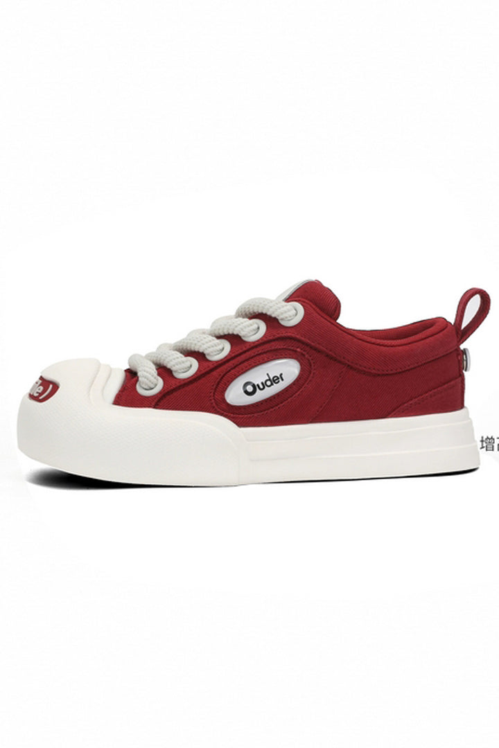 Red Canvas Chunky Sneakers