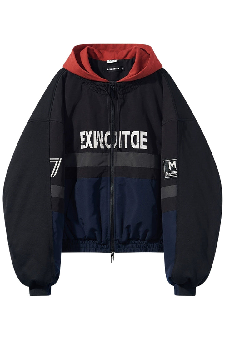 Colorblock Hooded Winter Jacket