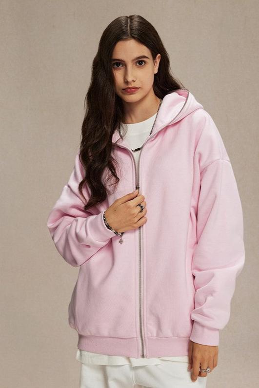 Thick Fleece Zip-Up Hoodie