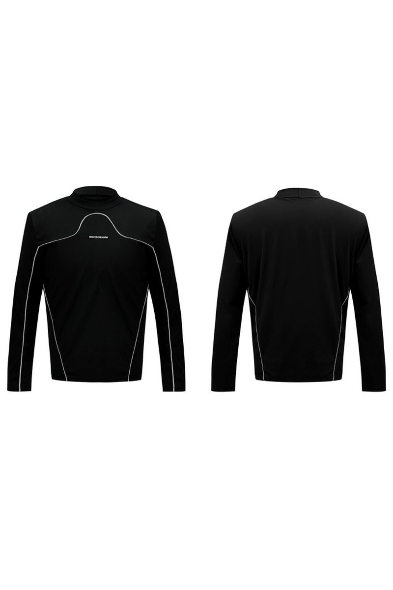 Reflective Line Slim Turtleneck Long-Sleeve Shirt