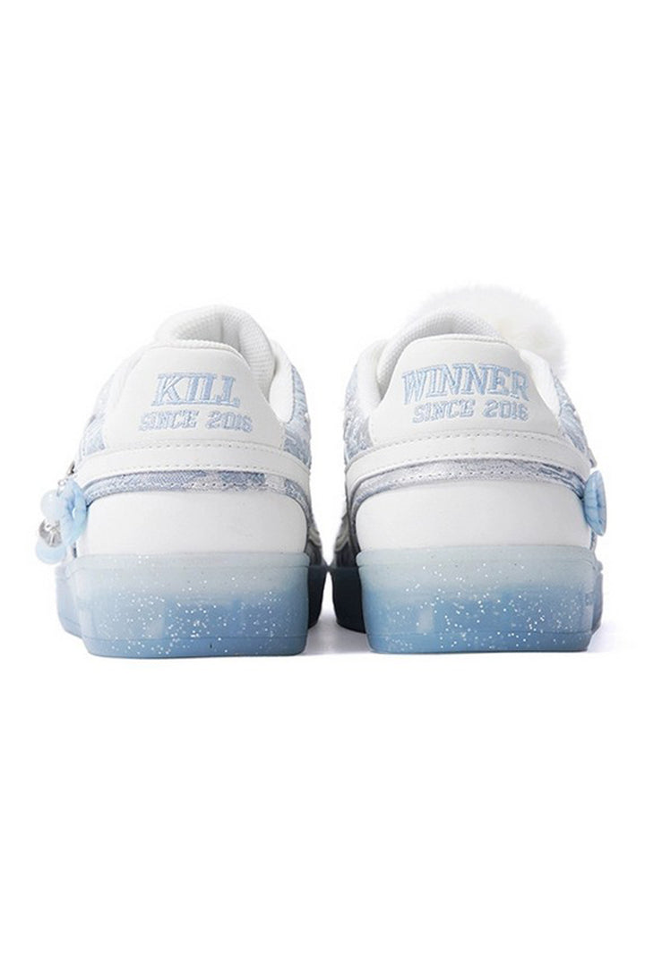 Icy Blue Unisex Retro Low Top Trainers