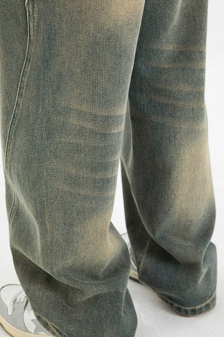 Washed Vintage Wide-Leg Jeans