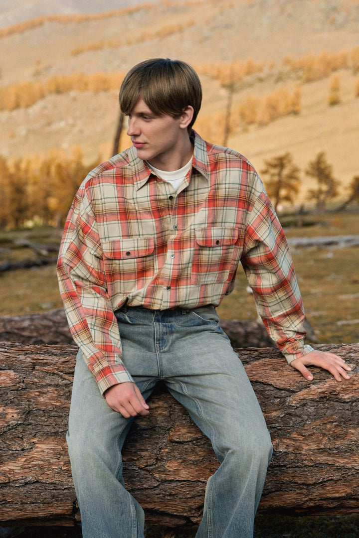 Japanese Fabric Brushed Plaid Shirt