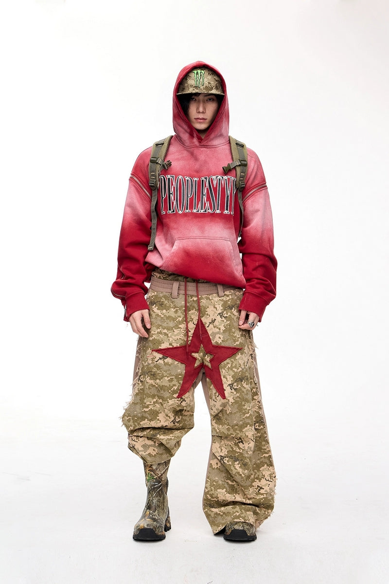 Double Waist Camo Wide Pants