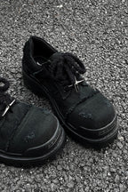 Star Patch Chunky Denim Derby Shoes