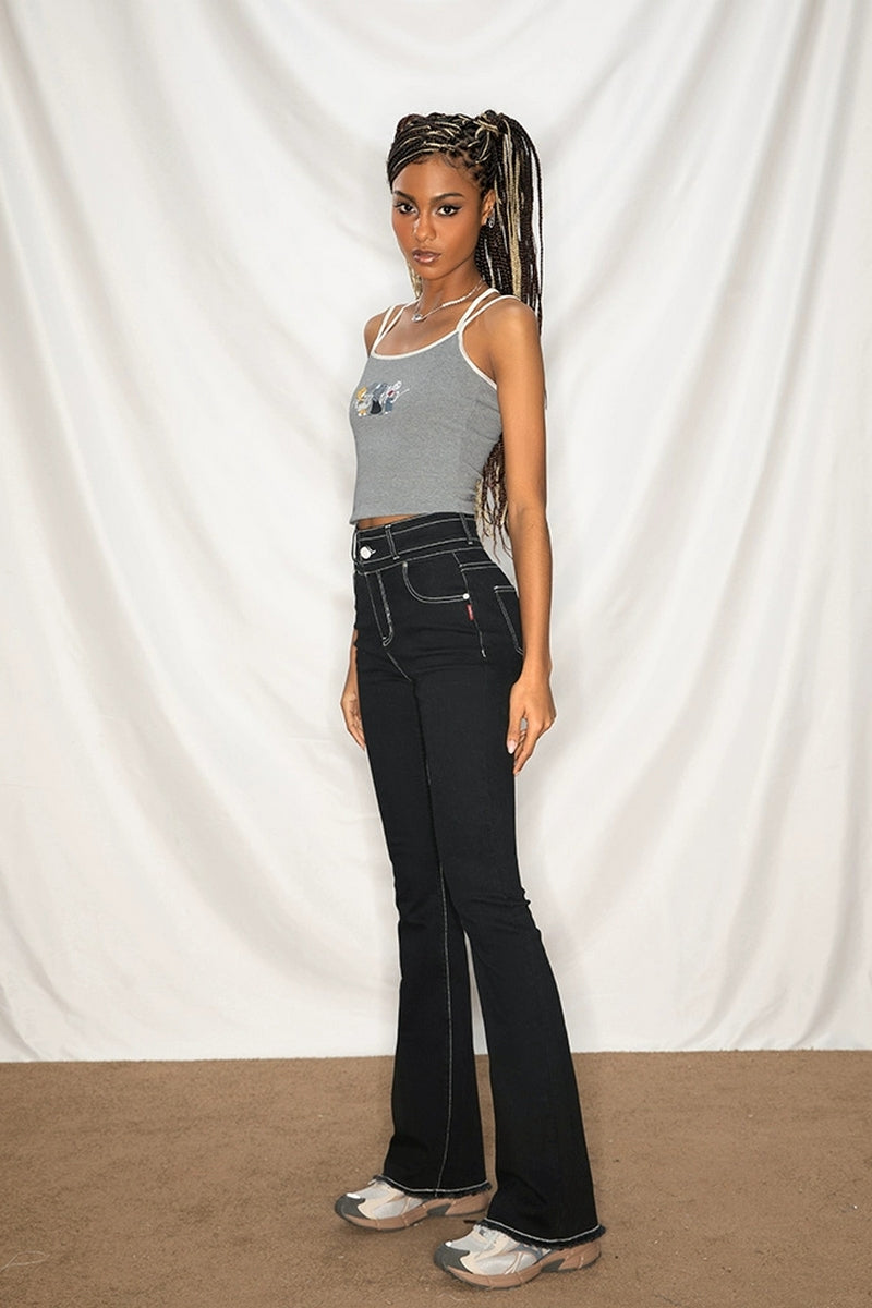 High-Waist Flared Jeans