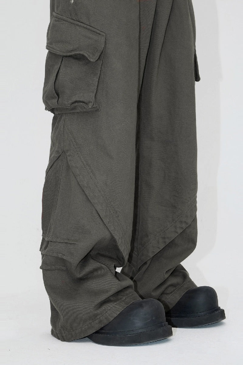 Double Waist Stacked Cargo Pants