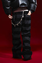 Striped Straight-Leg Jeans