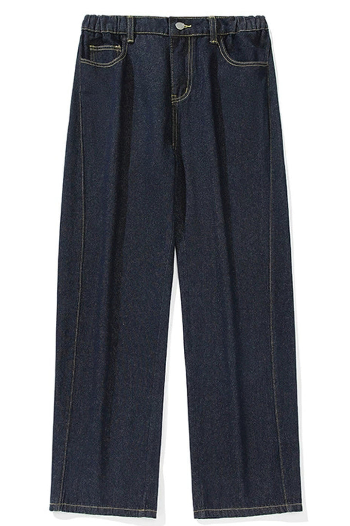 Vintage Straight-Leg Raw Jeans