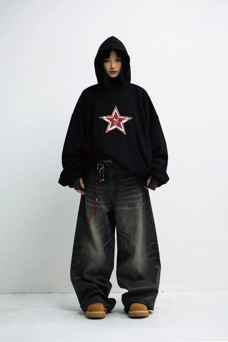 Creative Star Embroidered Hoodie