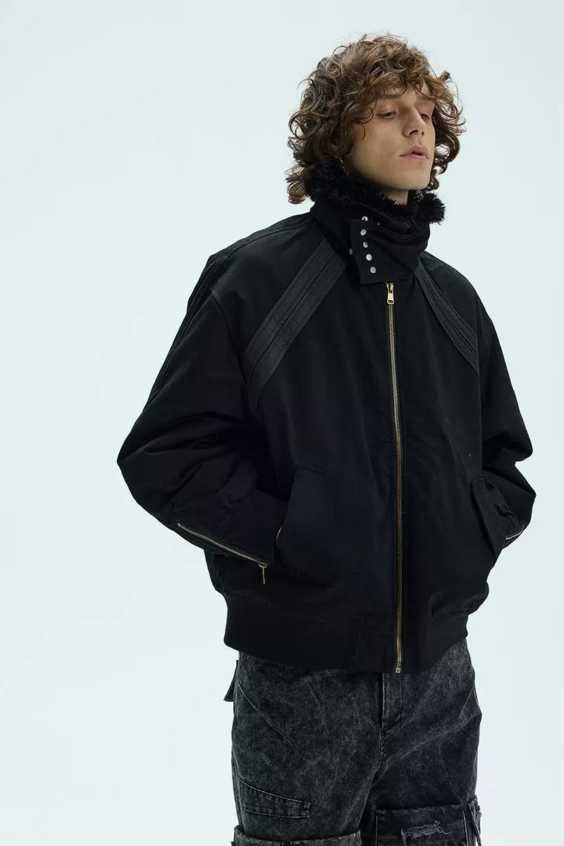 Detachable Fur Collar Padded Bomber