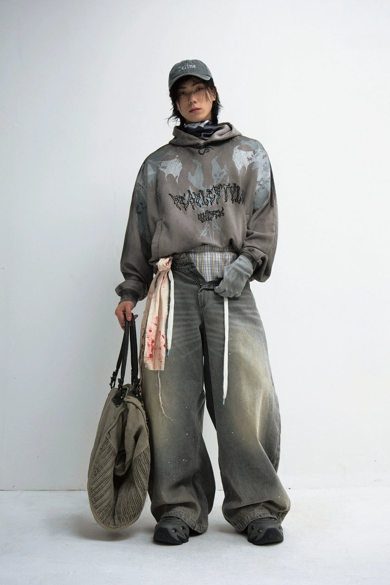 Dirty Wash Embroidered Hoodie – Copping Zone