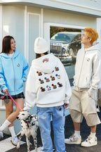 Cat Embroidered Loose Fit Hoodie