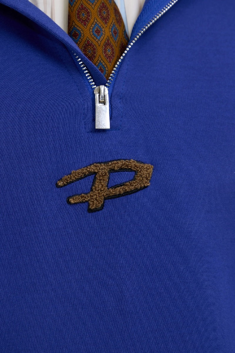 Colorblock Logo Zip Pullover Sweatshirt