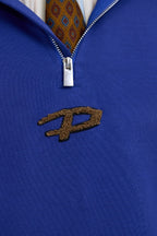 Colorblock Logo Zip Pullover Sweatshirt