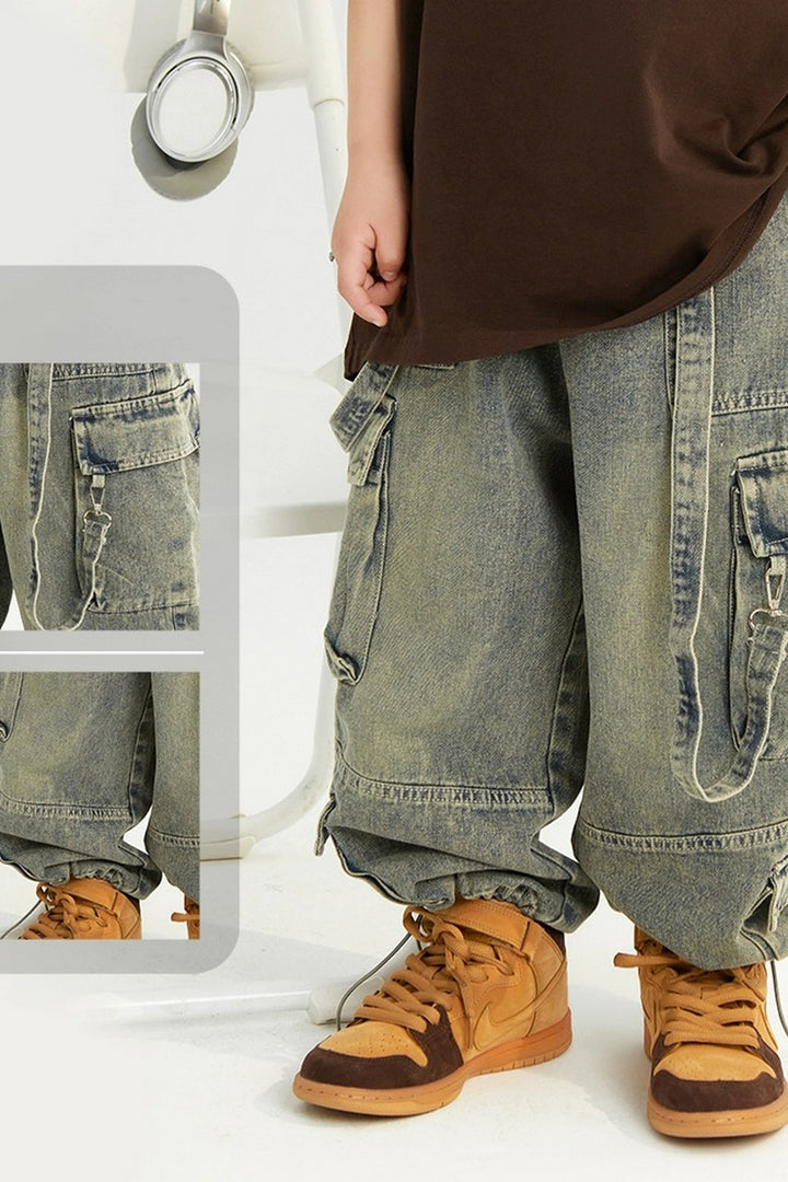 Denim Cargo Pants