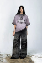 Vintage Dragon Print Oversized T-Shirt