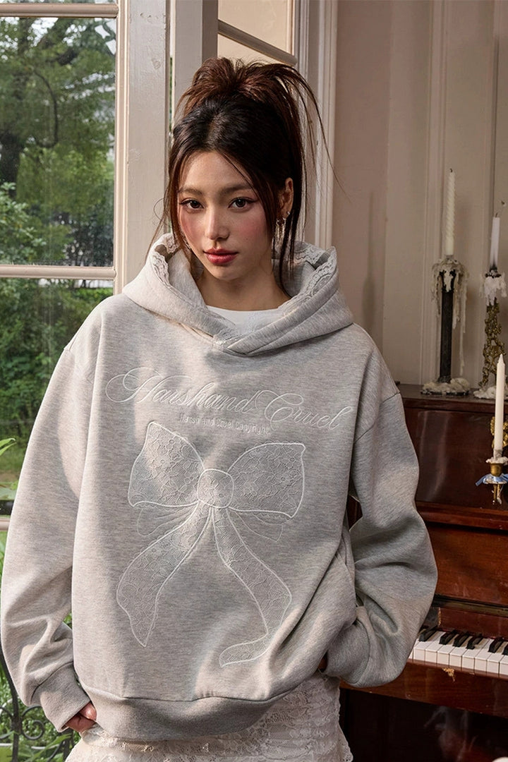 Ballet Lace Bowknot Hoodie