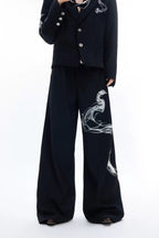 Snake Pattern Relaxed Trousers