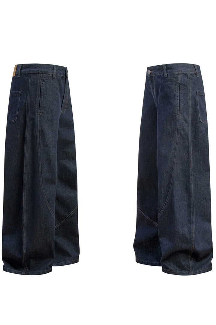 Vintage Raw Denim Wide-Leg Jeans