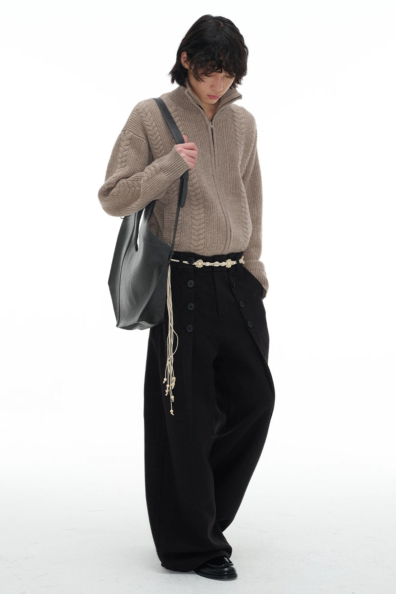 Buttoned Wool Trousers - JCAESAR – Copping Zone