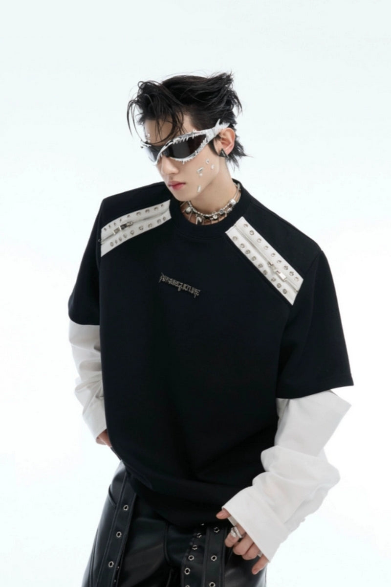 Deconstructed Colorblock Shirt-Tee