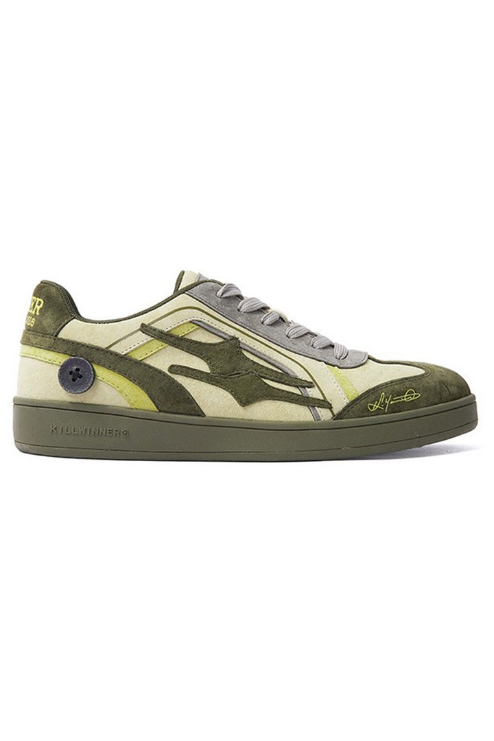 Olive Unisex Retro Low Top Trainers