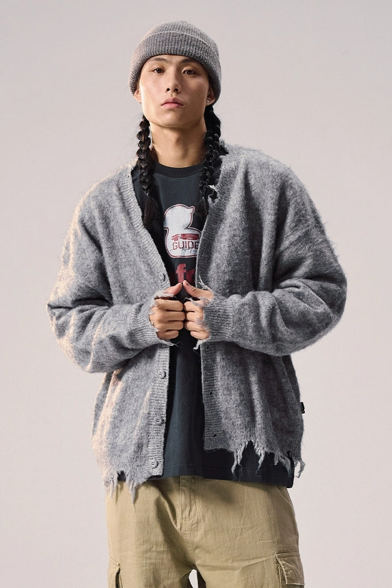 Distressed Knit Cardigan Sweater – Copping Zone