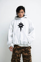 Vintage Embroidered Black Hoodie