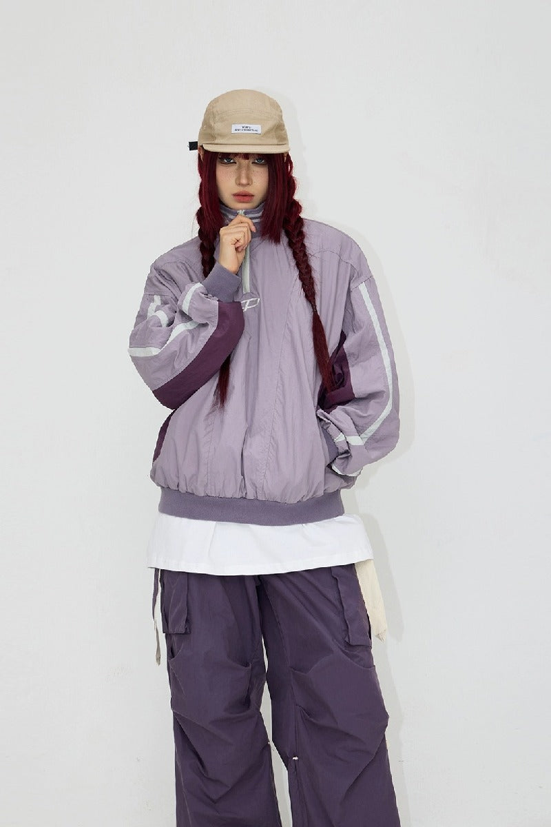 Vintage Red Colorblock Windbreaker