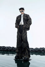 Layered Distressed Patchwork Jeans