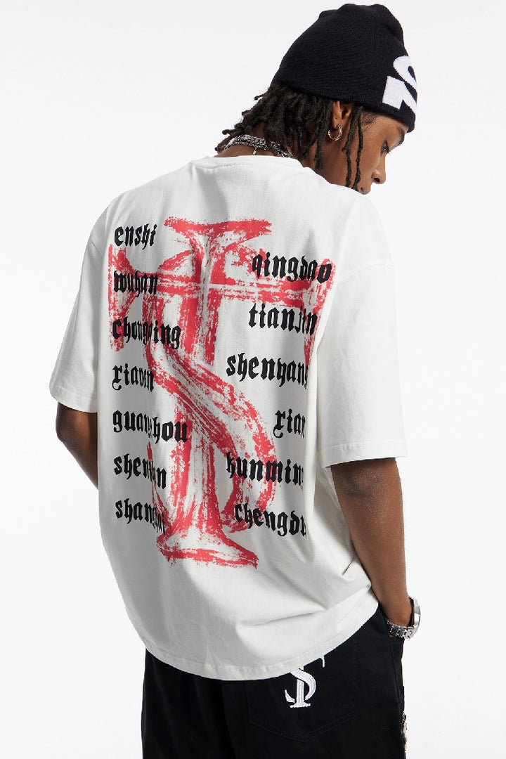 Tour Workwear Letter Print T-Shirt