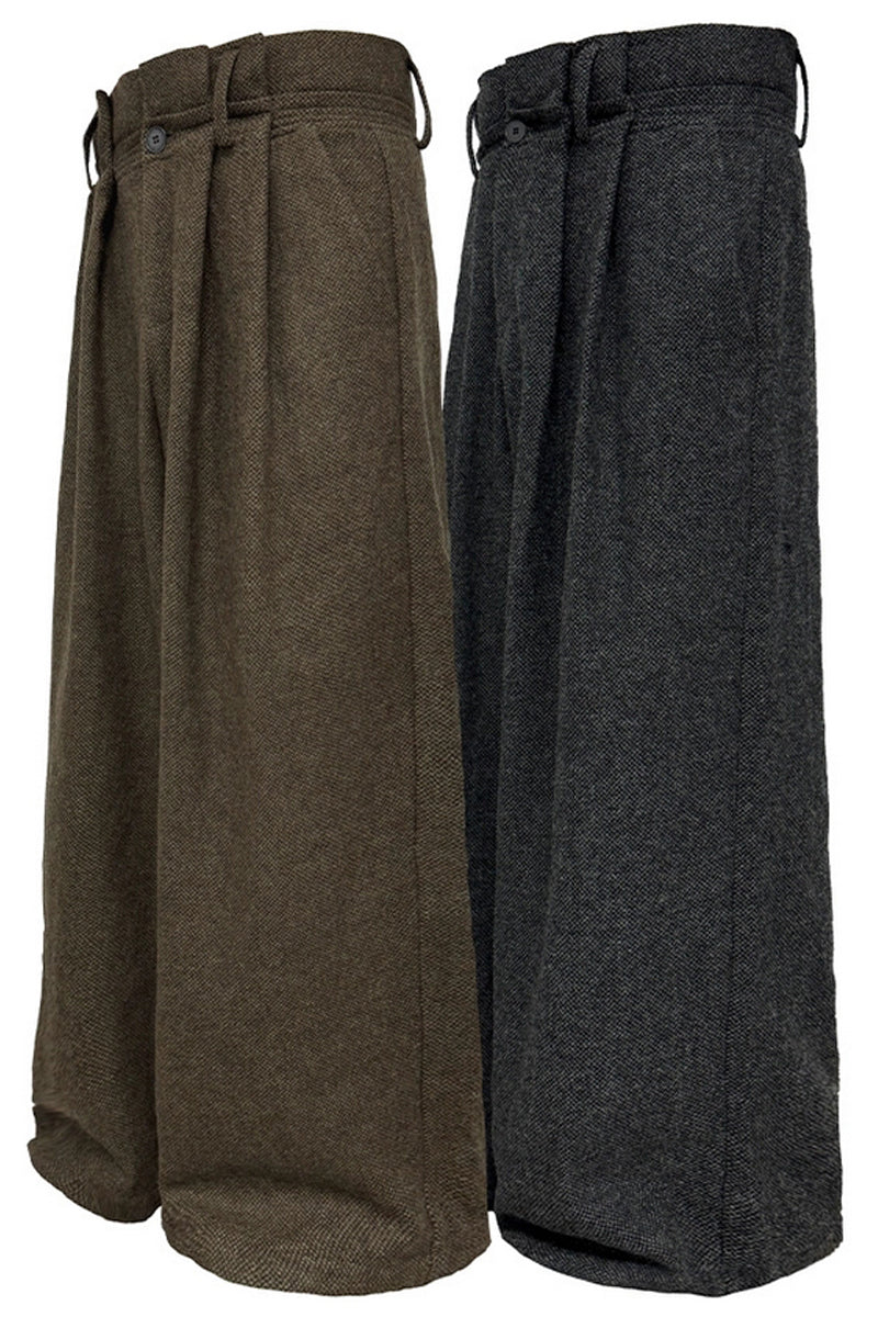 Wool Pleated Origami Pants