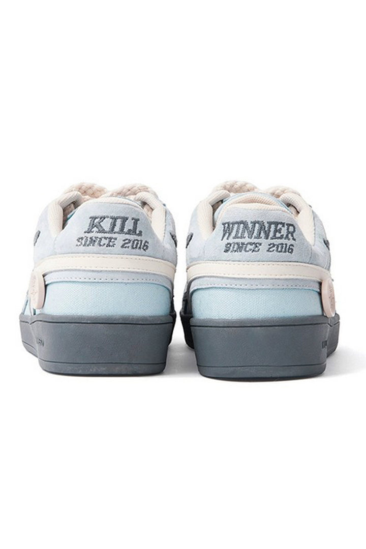 Gray Blue Unisex Retro Low Top Trainers