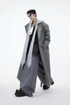 Oversized Hooded Wool Long Coat