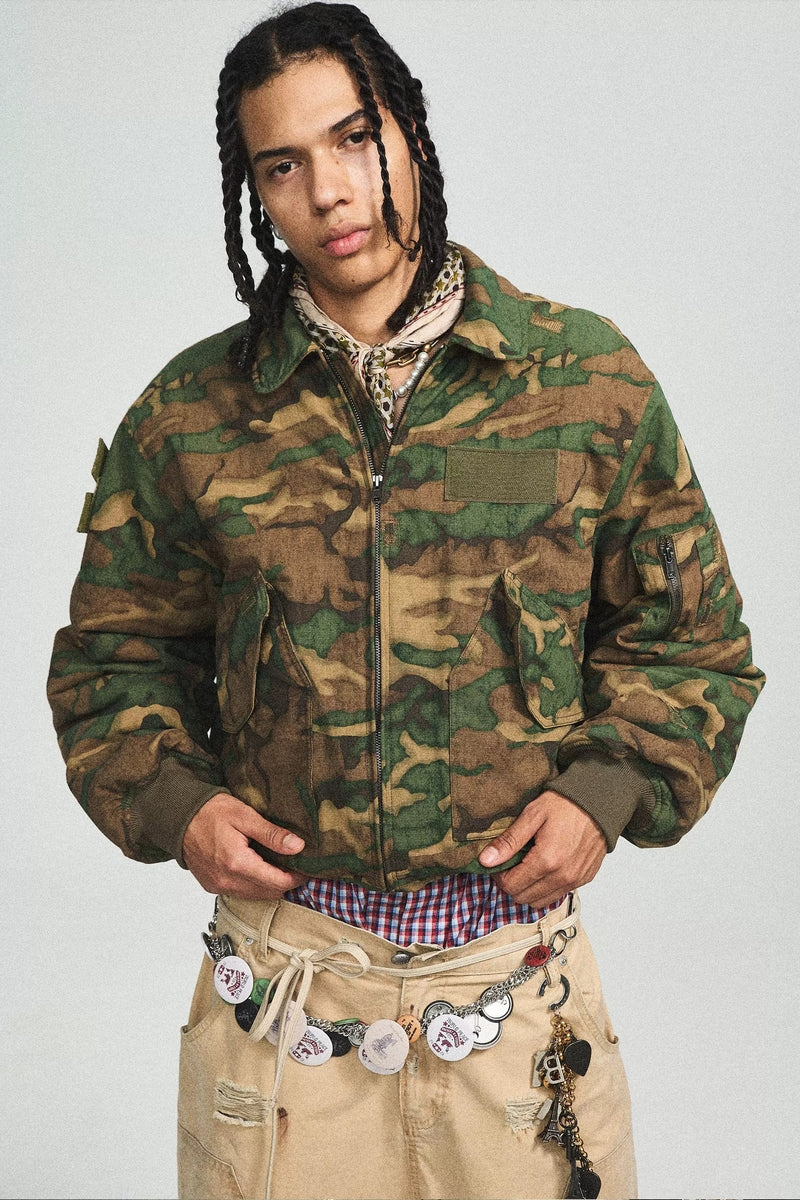 Military Green Patchwork MA2 Jacket