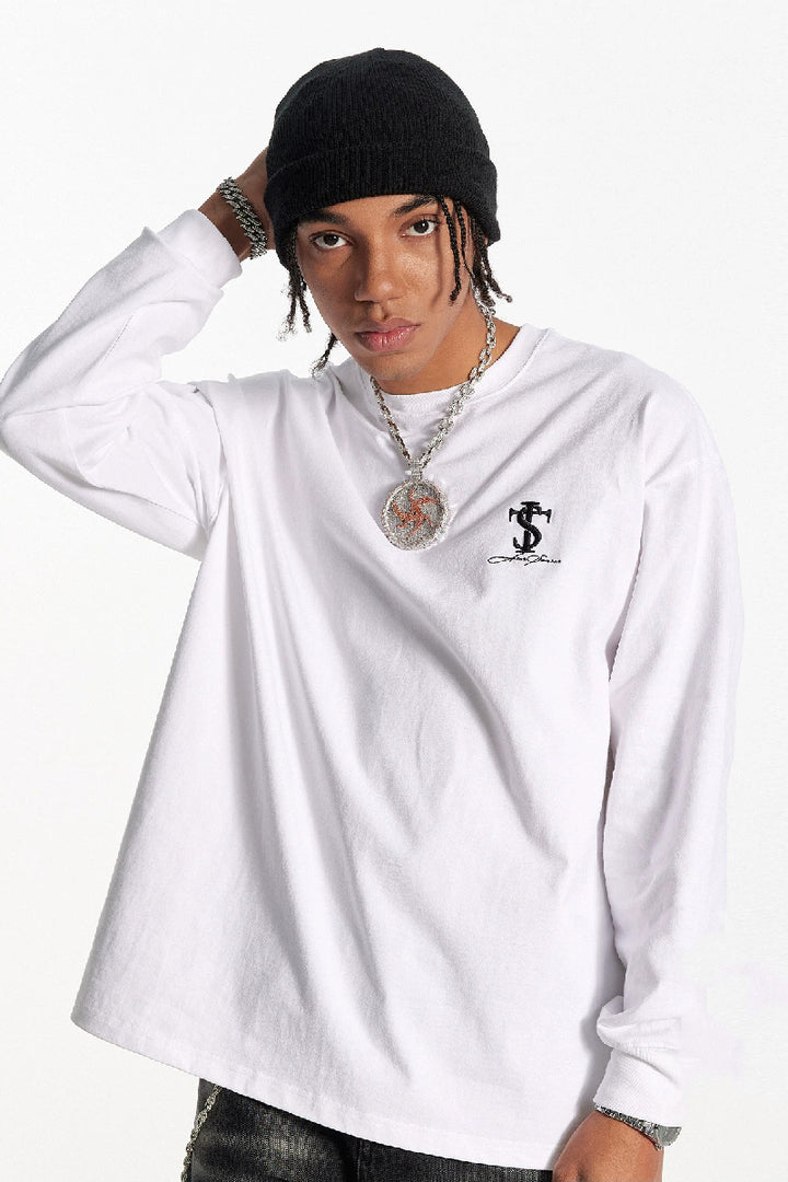 Basic Embroidered Logo Long Sleeve