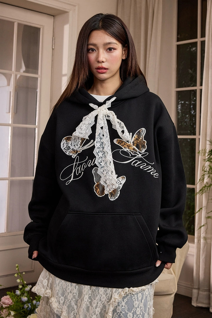 Burnt Lace Butterfly Hoodie