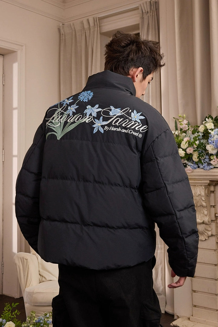 Blue Floral Embroidery Graphene Jacket