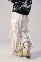 Strap Detail Wide Leg Cargo Pants